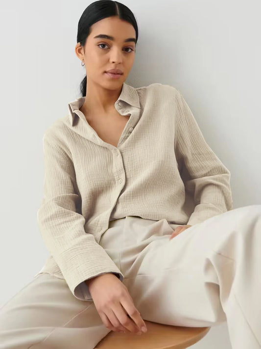 חולצת כותנה ארוכה