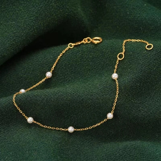 צמיד פנינים עדין