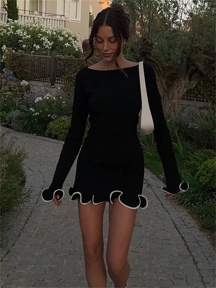 שמלת מיני סרוגה